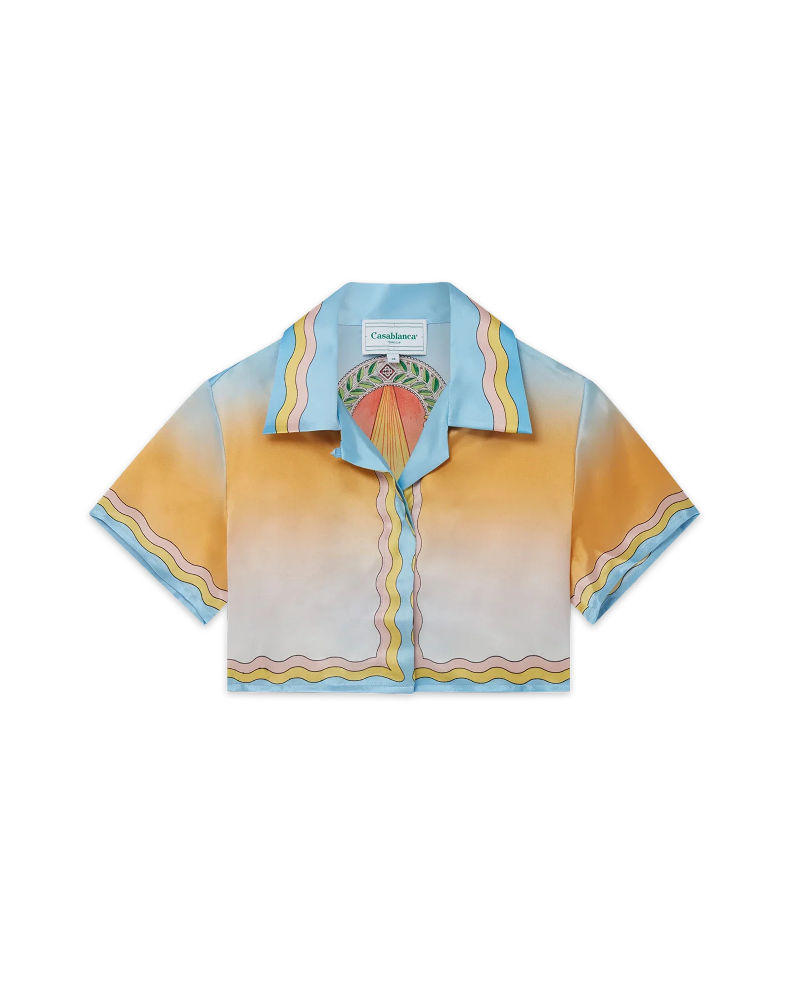 La Danse Cropped Short Sleeve Silk Shirt
