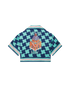 Pool Tile Cropped Silk Shirt