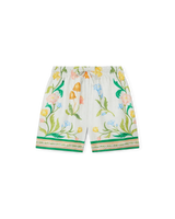 L'Arche Fleurie Silk Shorts