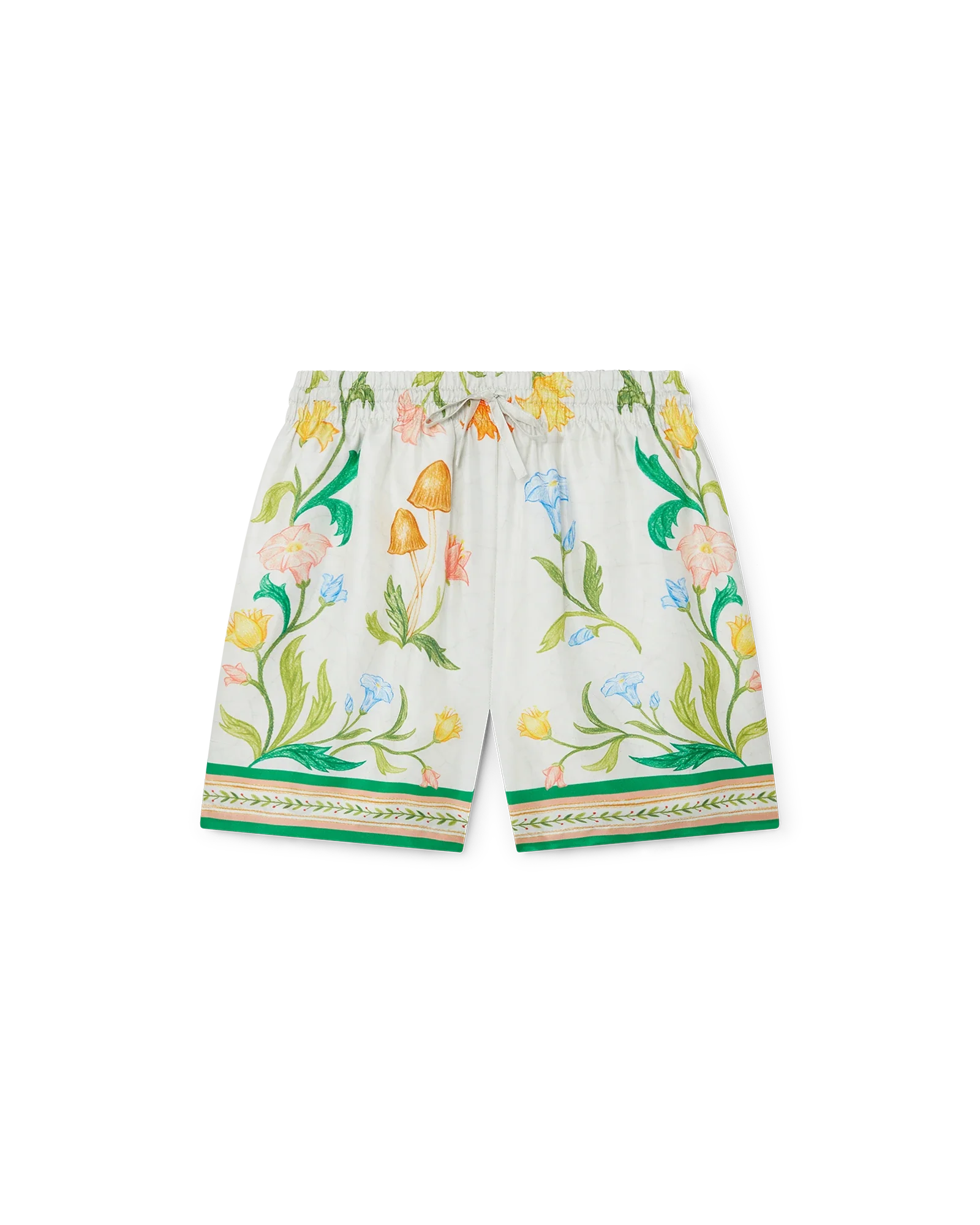 L' Arche Fleurie Silk Shorts