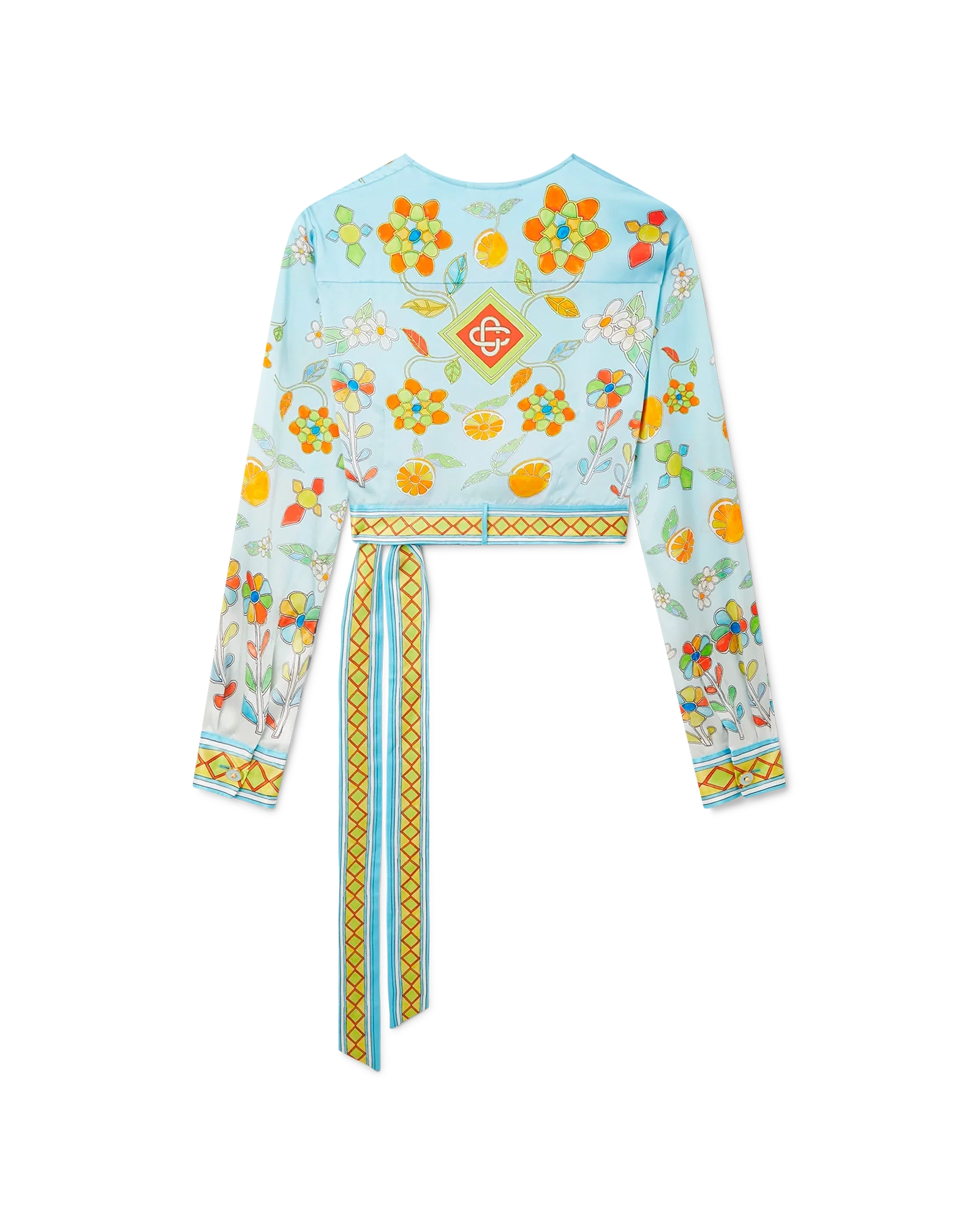 Yoruba Flowers Wrap Long Sleeve Blouse