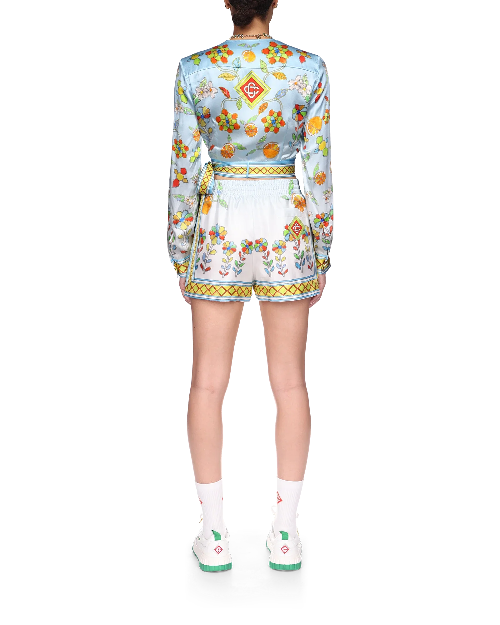 Yoruba Flowers Wrap Long Sleeve Blouse