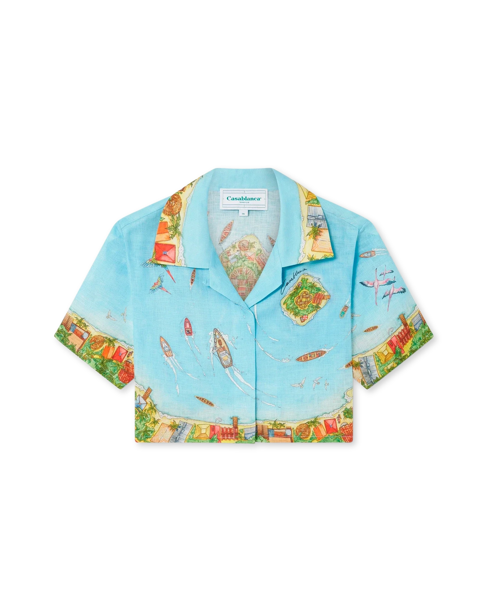 Chemise courte à manches courtes en lin Maison Sur Piloti