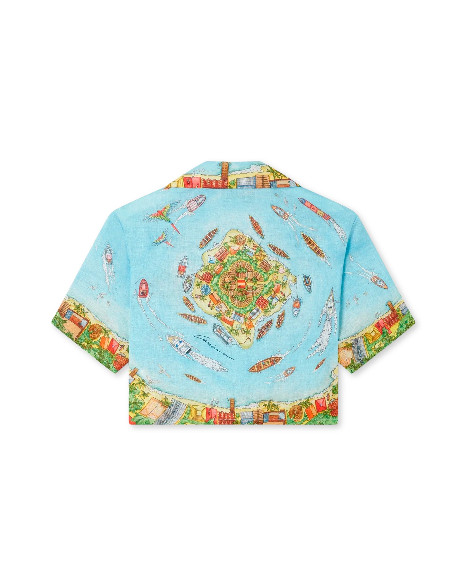 Chemise courte à manches courtes en lin Maison Sur Piloti