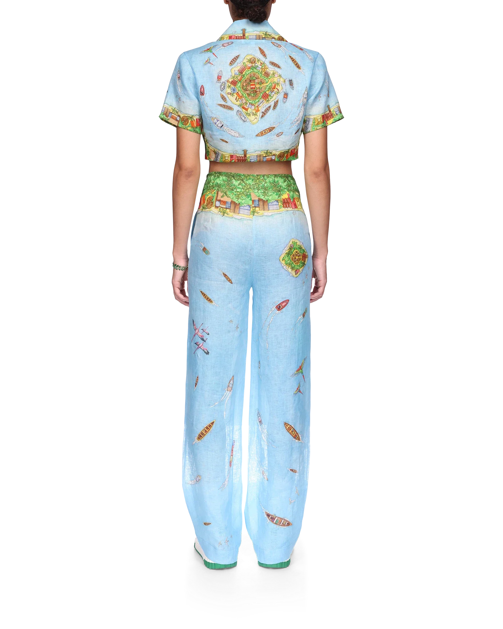 Chemise courte à manches courtes en lin Maison Sur Piloti
