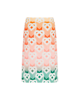 Gradient Heart Monogram Mesh Skirt