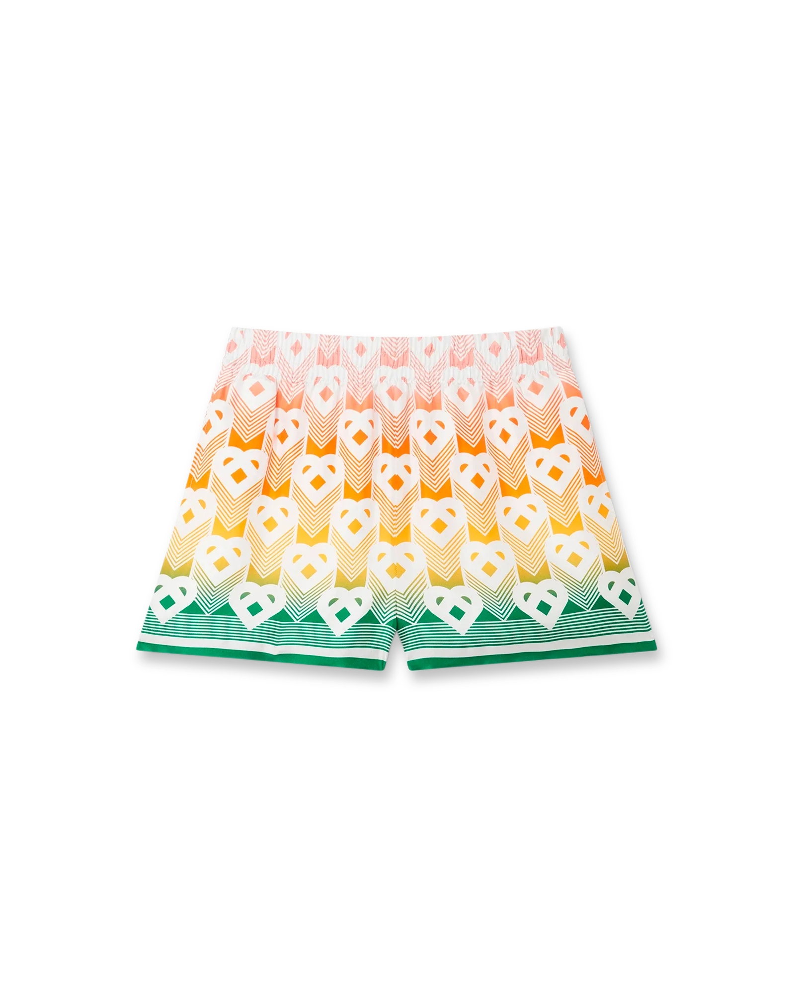 Short en soie dégradé à monogramme cœur