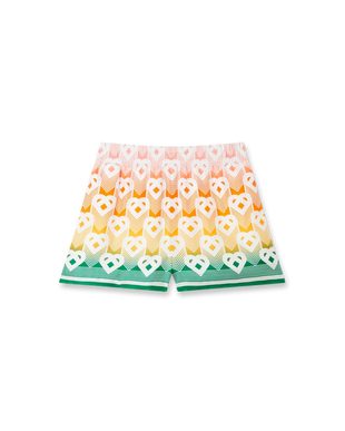 Gradient Heart Monogram Silk Shorts