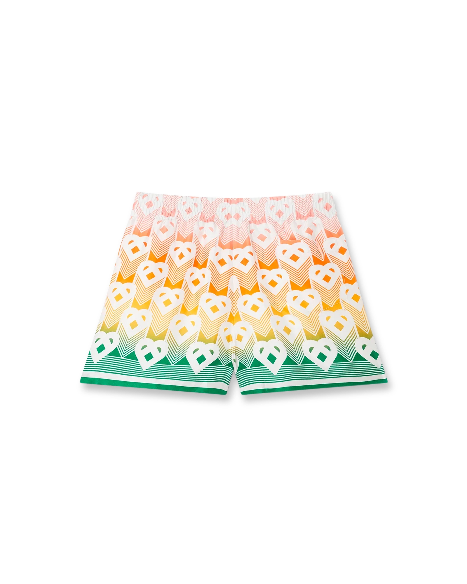 Short en soie dégradé à monogramme cœur