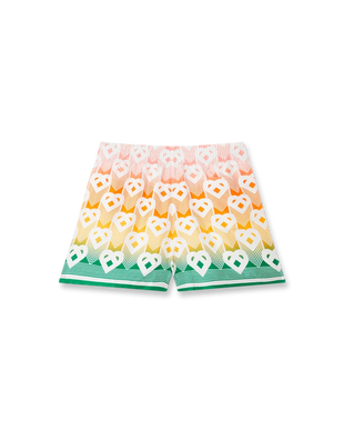 Gradient Heart Monogram Silk Shorts