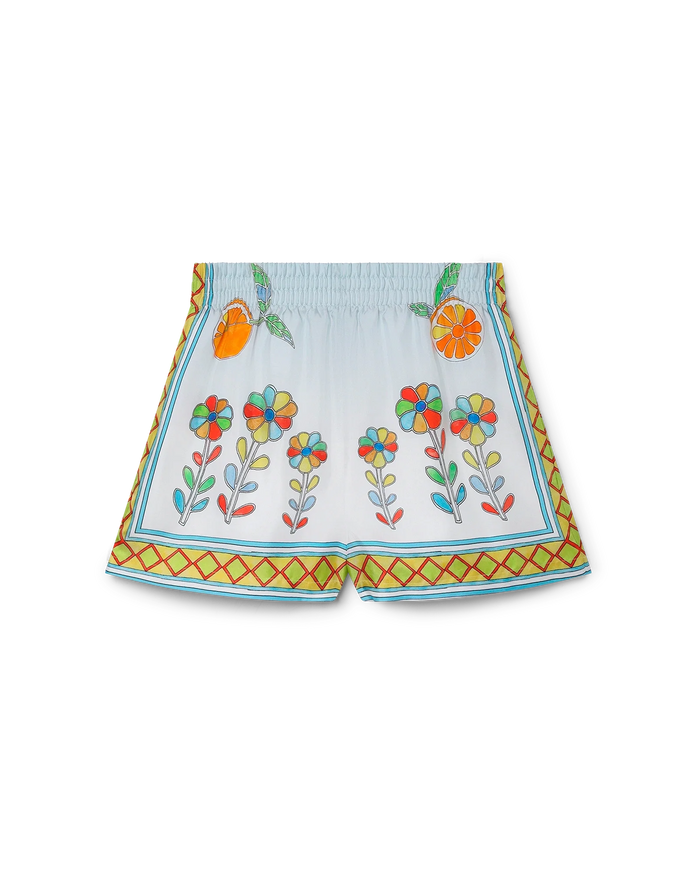 Yoruba Flowers Silk Shorts