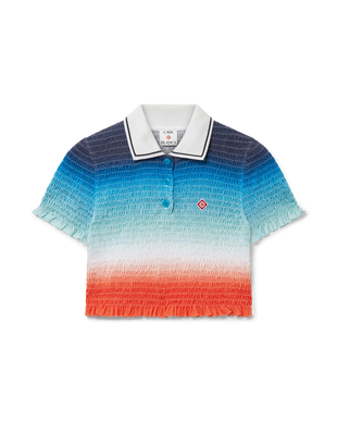 Gradient Cropped Polo Shirt