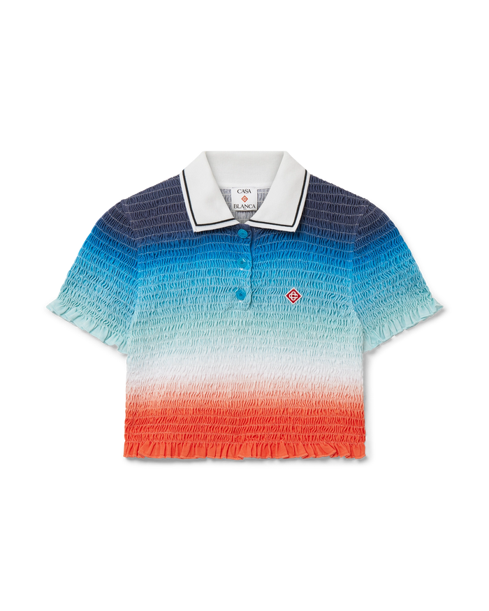 Gradient Cropped Polo Shirt