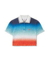 Gradient Cropped Polo Shirt