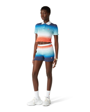 Gradient Cropped Polo Shirt