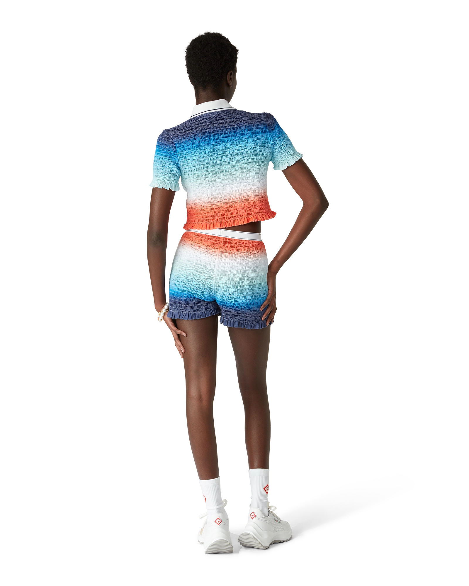 Gradient Shirred Shorts