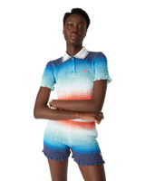 Gradient Cropped Polo Shirt