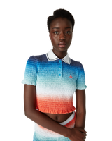 Gradient Cropped Polo Shirt | Casablanca Paris Gradient Cropped Polo Shirt | Casablanca Paris