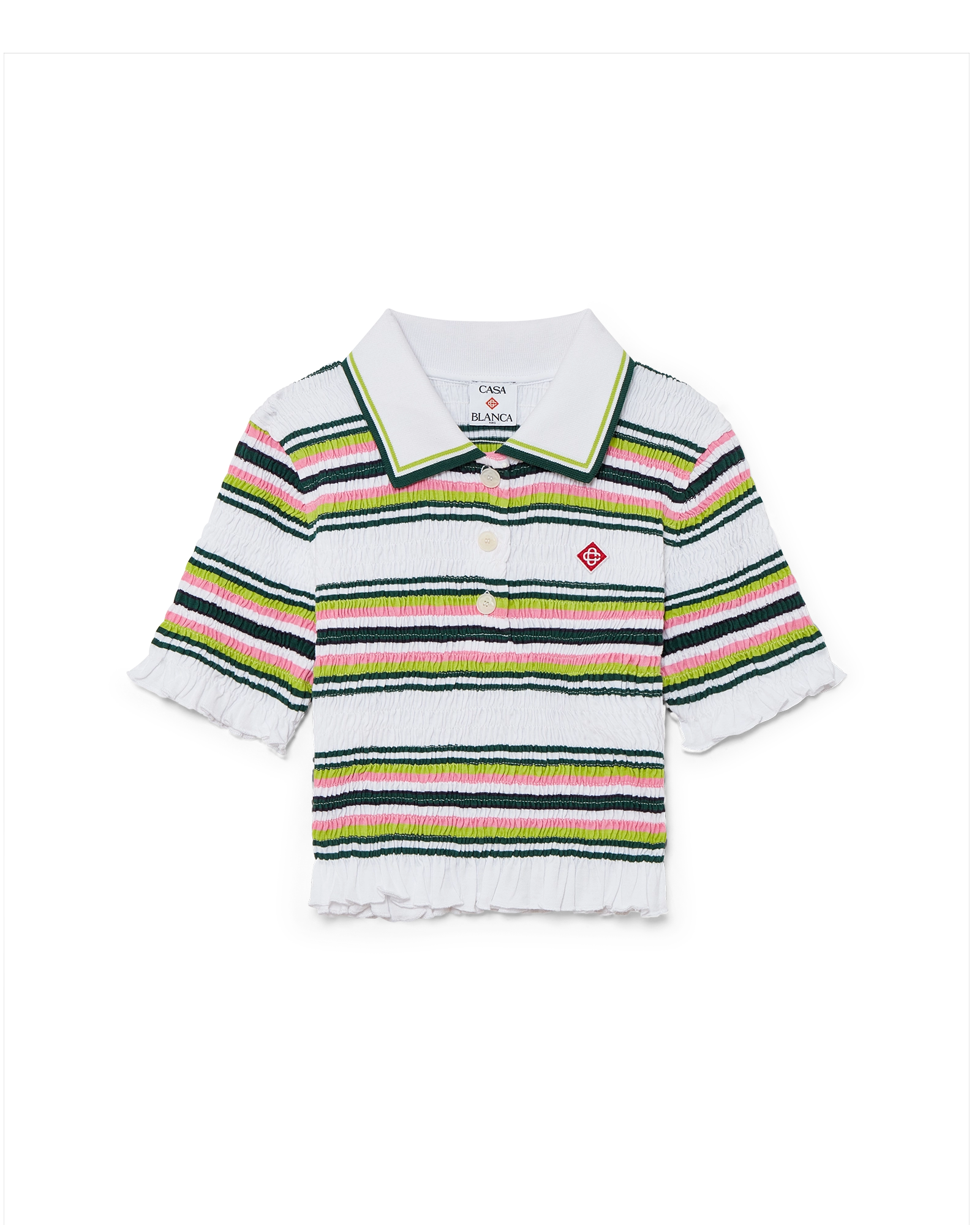 Stripe Cropped Polo Shirt