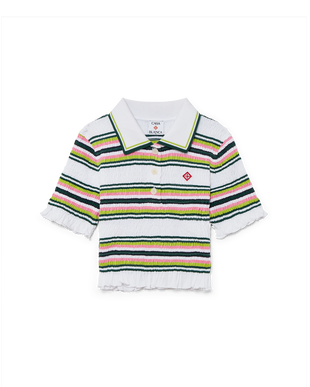 Stripe Cropped Polo Shirt