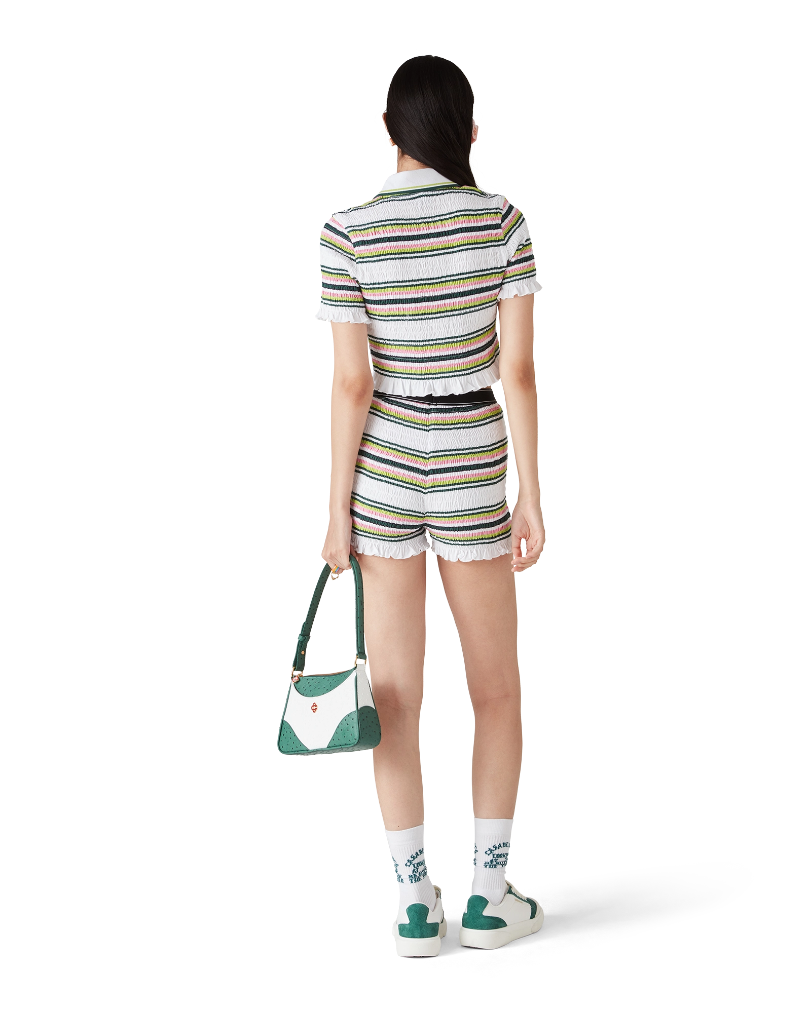 Stripe Cropped Polo Shirt