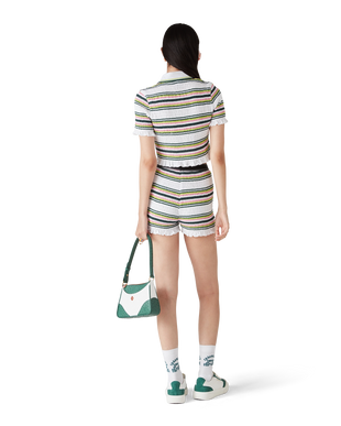 Stripe Cropped Polo Shirt