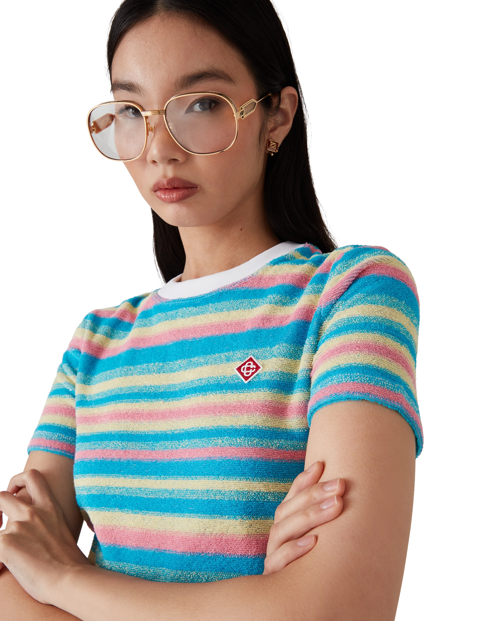 Stripe Towelling Top