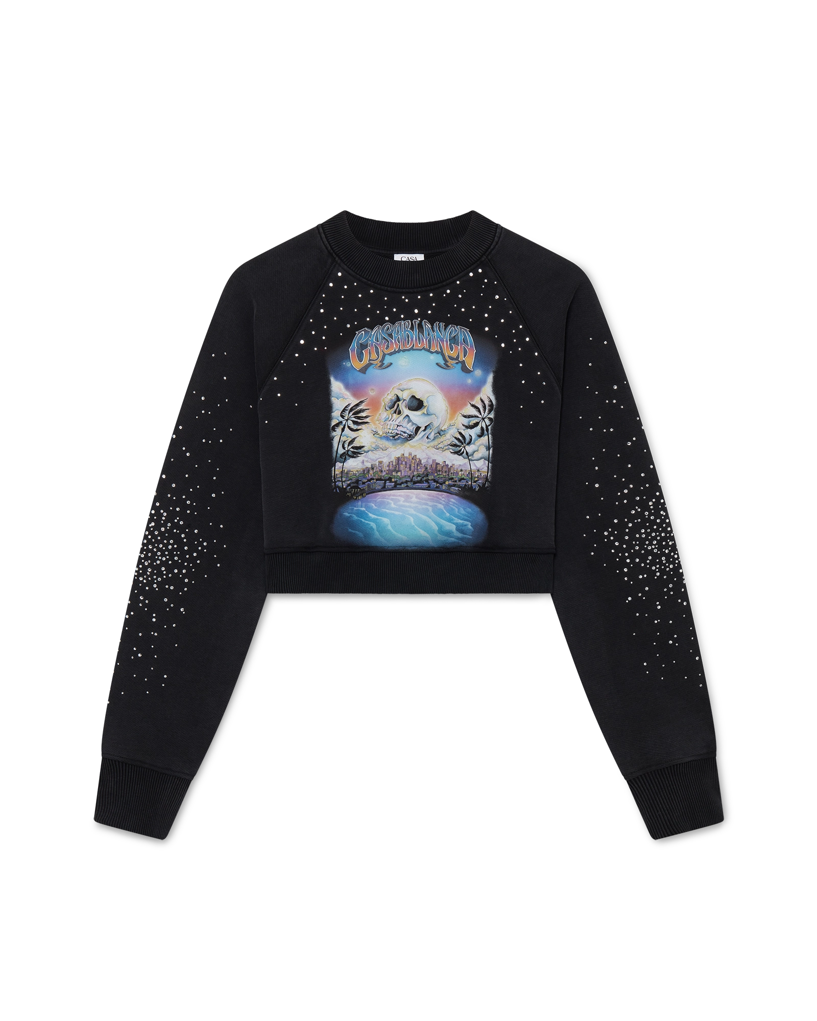 La Prémonition Crystal Embellished Cropped Sweatshirt