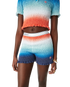 Gradient Shirred Shorts