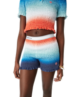 Gradient Shirred Shorts