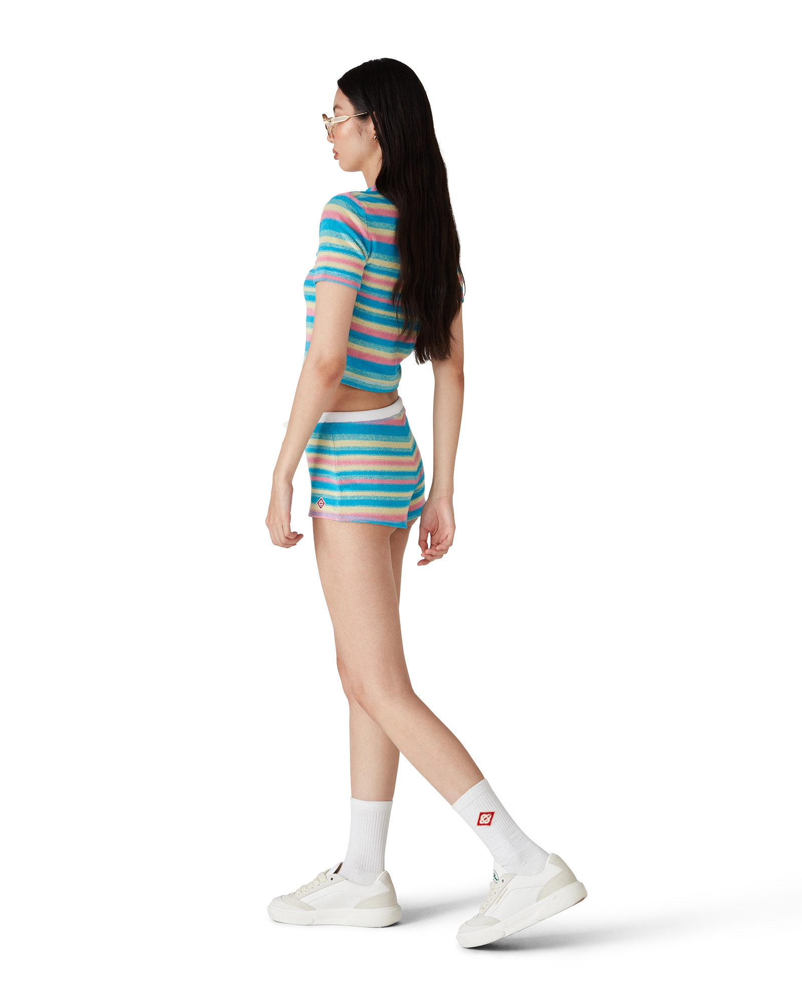 Stripe Towelling Mini Shorts