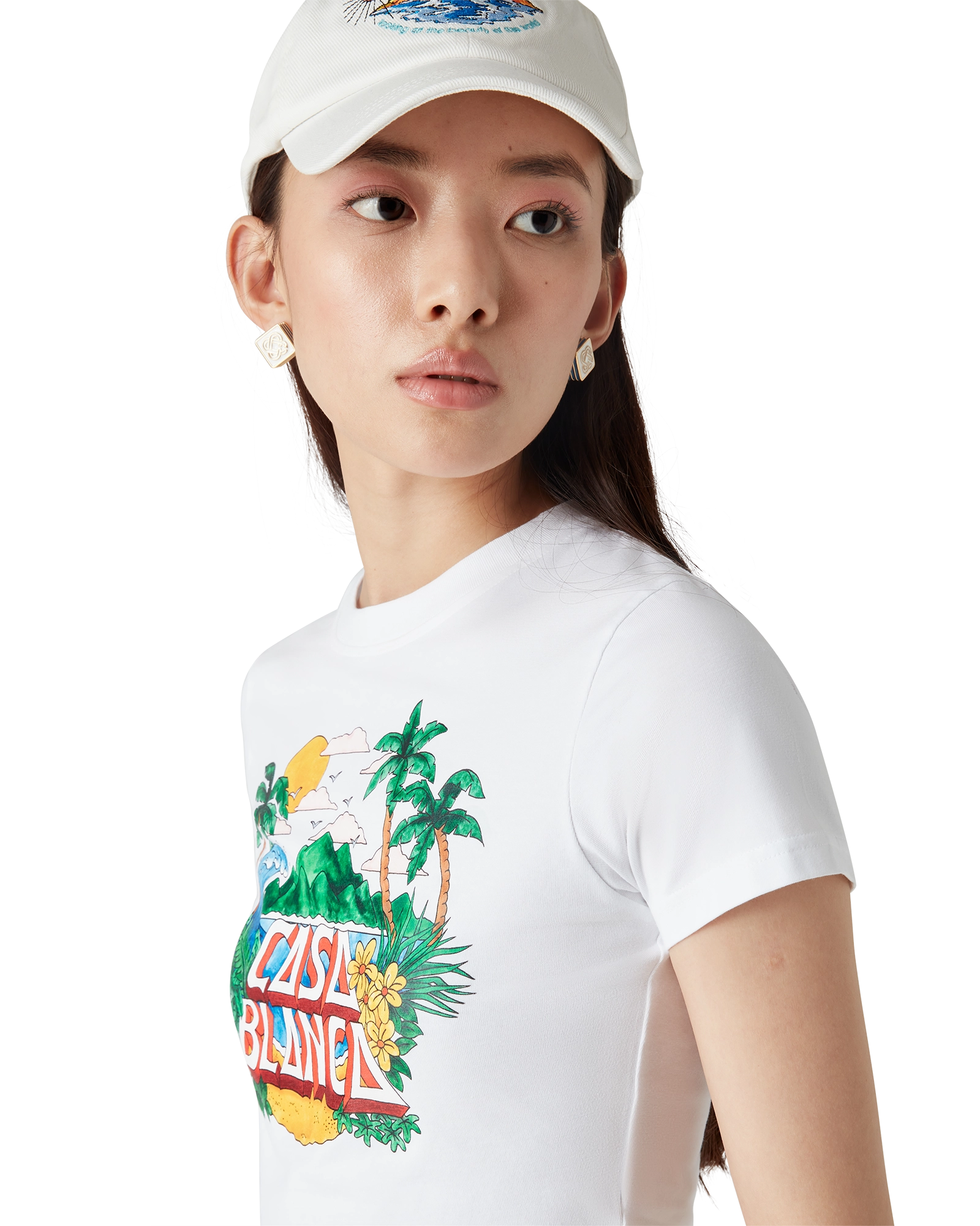 Casa Beach Wave Cropped Short Sleeve T-Shirt