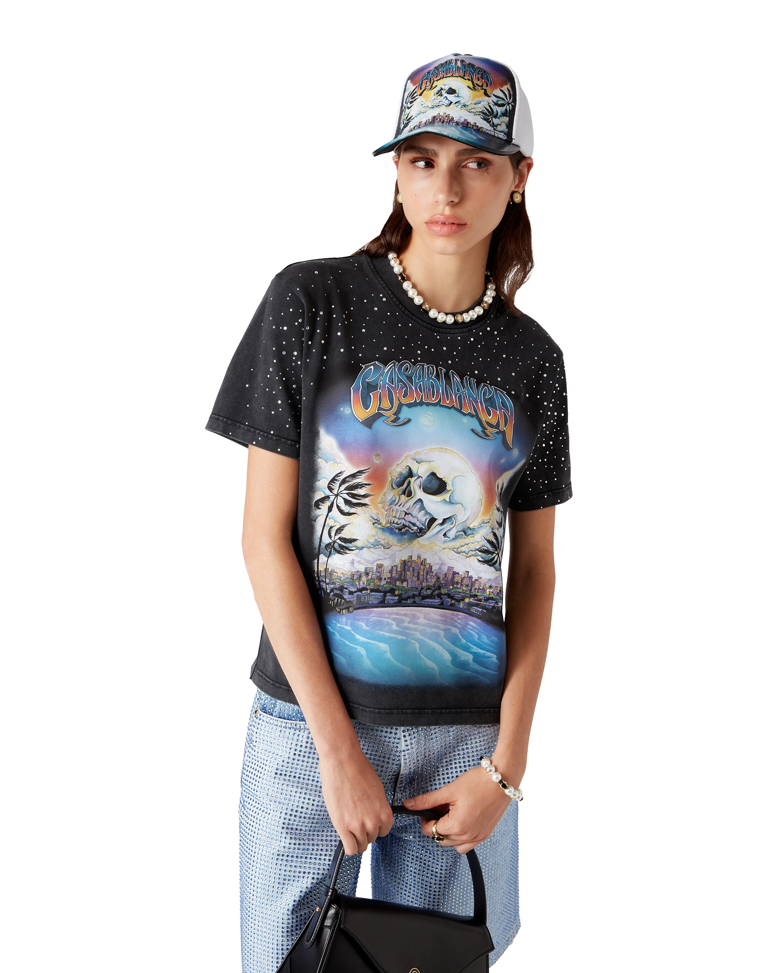 La Prémonition Crystal Embellished Short Sleeve T-Shirt