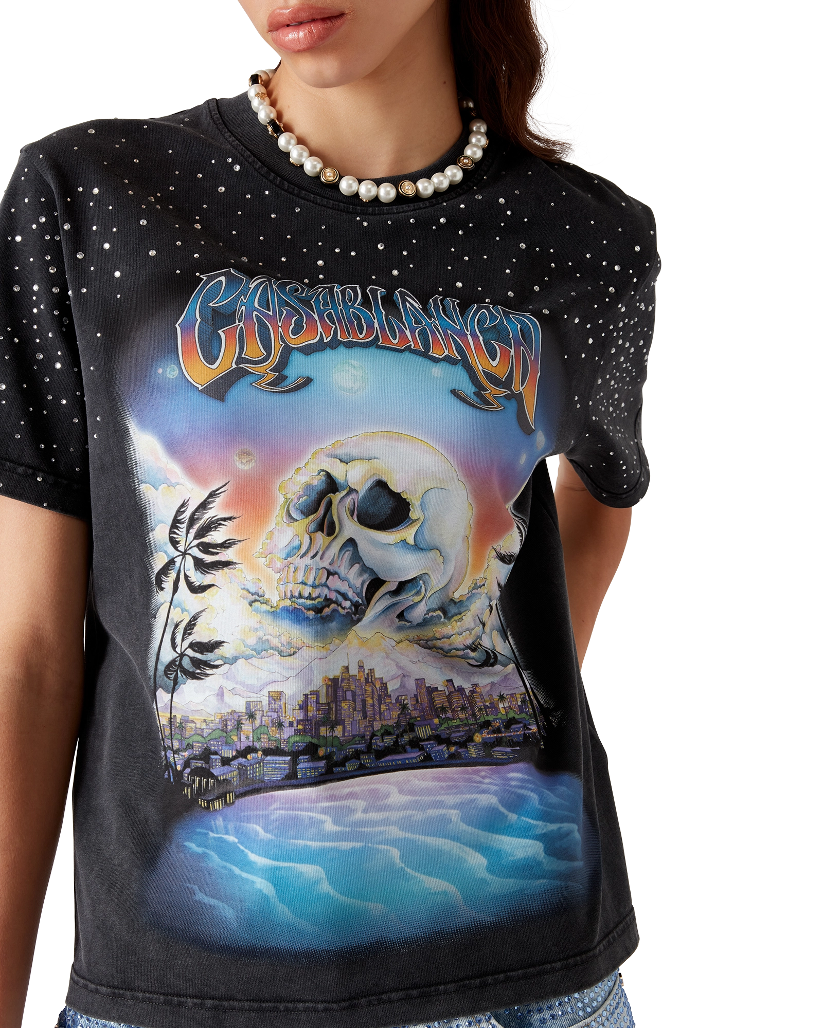 La Prémonition Crystal Embellished Short Sleeve T-Shirt