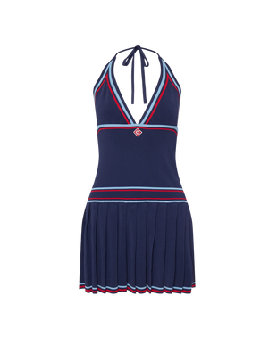 Pleated Halter Dress