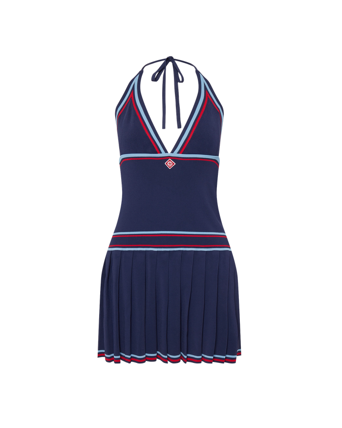 Pleated Halter Dress in Red, Size Large by Casablanca Paris Pleated Halter Dress in Red, Size Large by Casablanca Paris