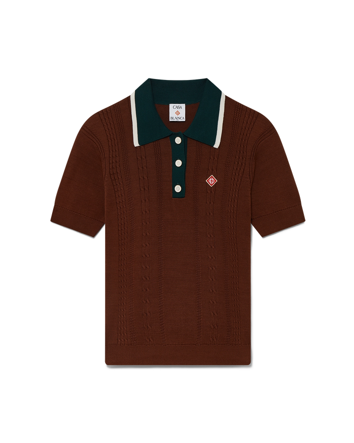 Cable Knit Polo Shirt | Casablanca Paris Cable Knit Polo Shirt | Casablanca Paris