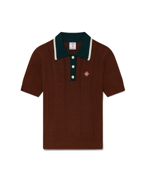 Cable Knit Polo Shirt | Casablanca Paris Cable Knit Polo Shirt | Casablanca Paris