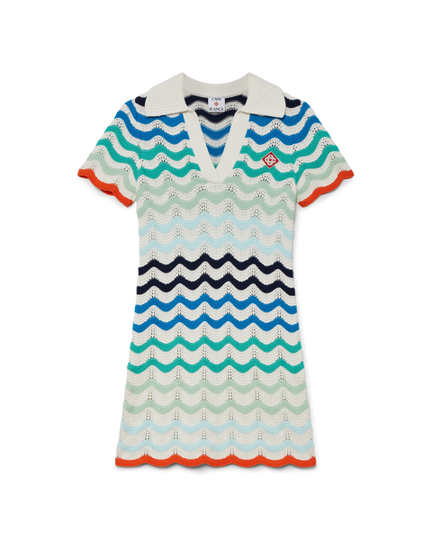 casablanca pleated mini dress Gradient Wave Crochet Mini Dress