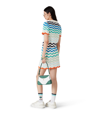 Gradient Wave Crochet Mini Dress