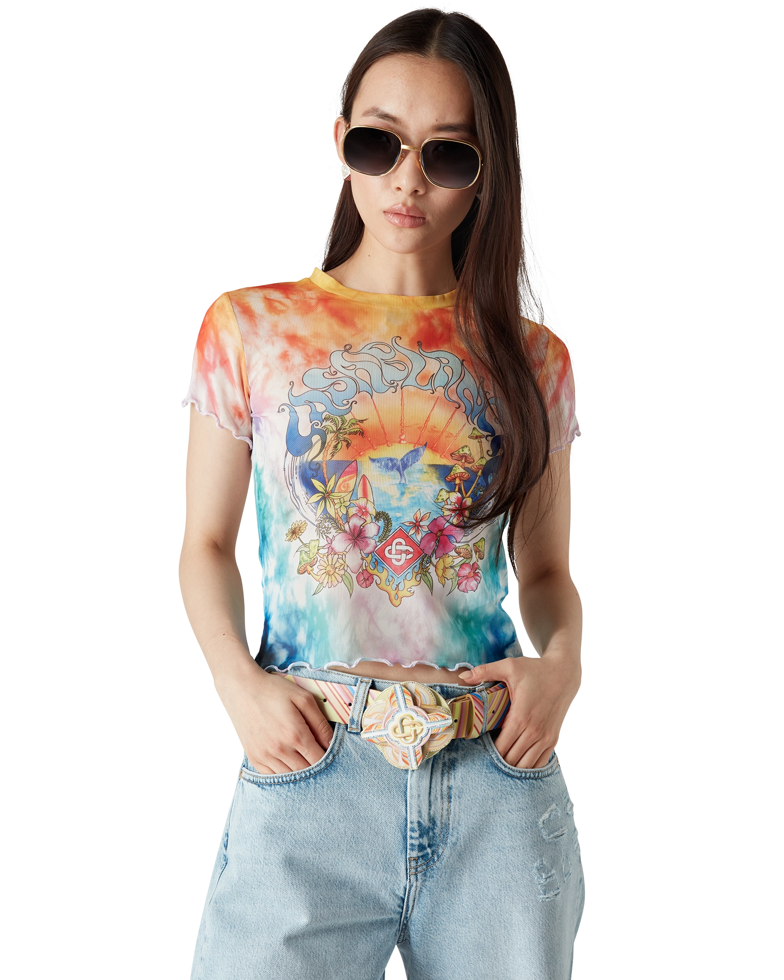 Surf Trip Tie Dye Mesh Short Sleeve T-Shirt