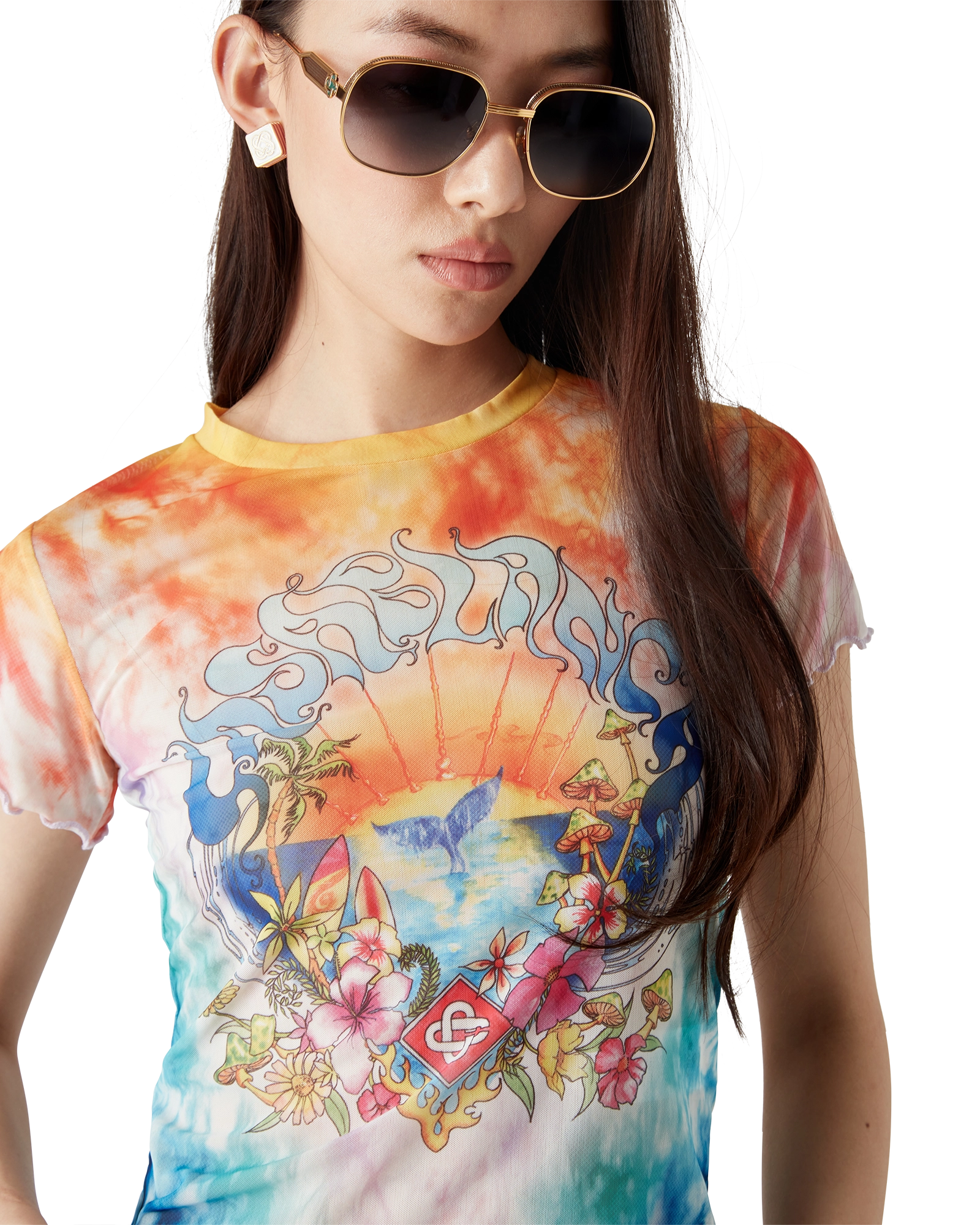 Surf Trip Tie Dye Mesh Short Sleeve T-Shirt