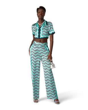 Monogram Wave Silk Trousers