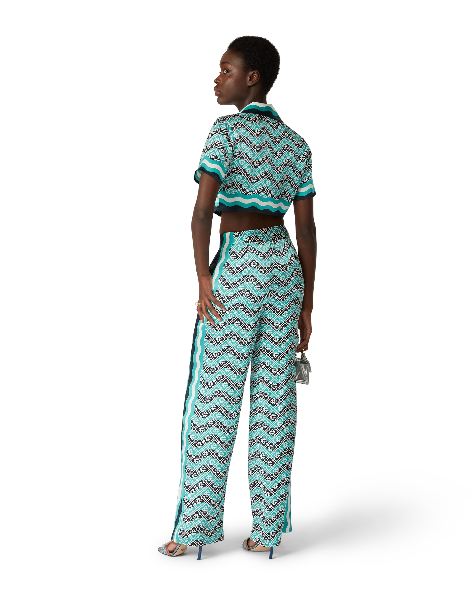 Monogram Wave Silk Trousers