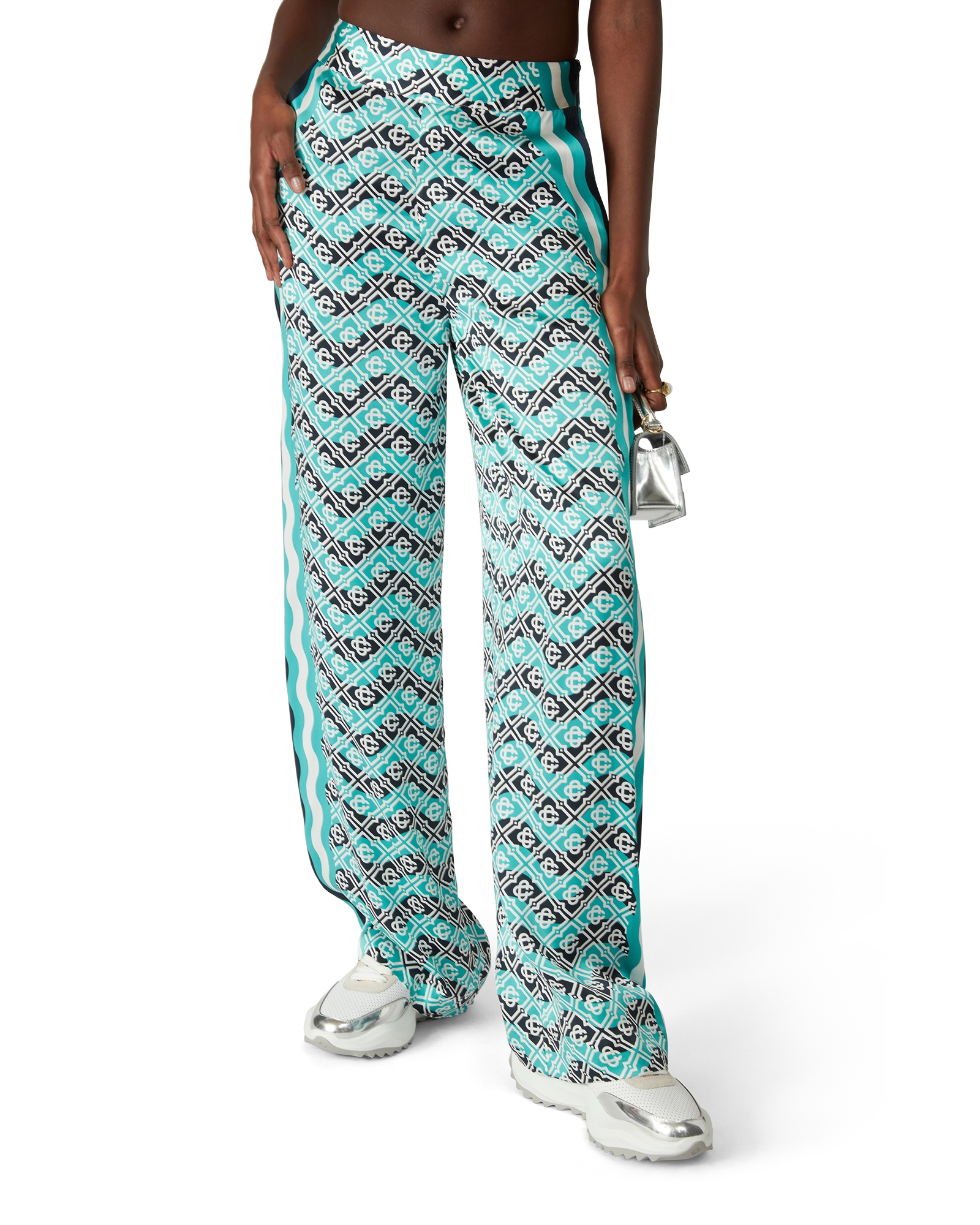 Monogram Wave Silk Trousers