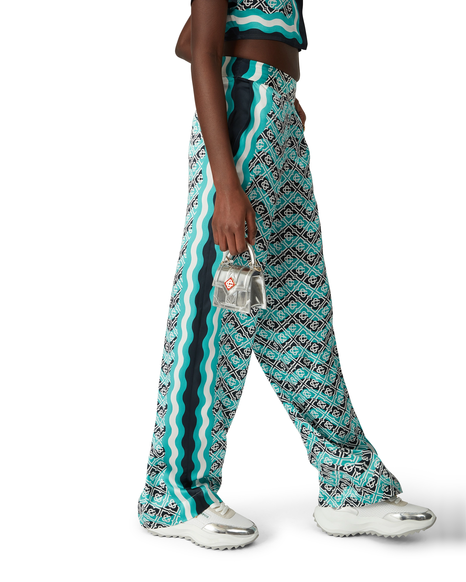 Monogram Wave Silk Trousers