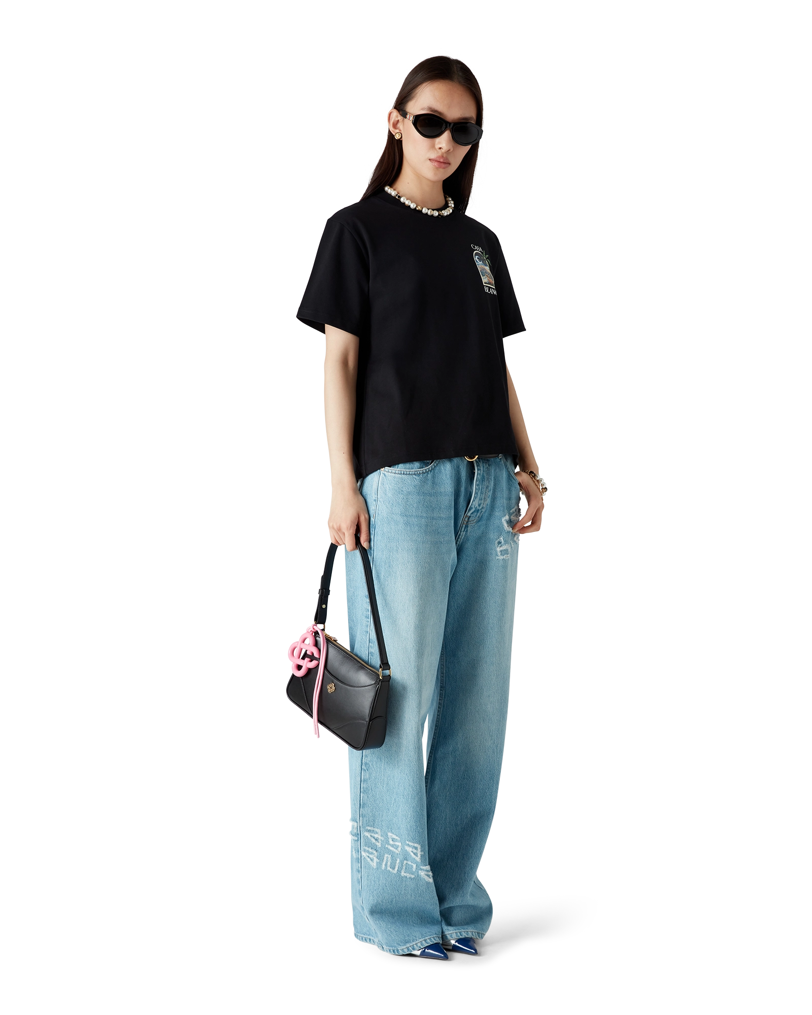 Graffiti Distressed Denim Jeans