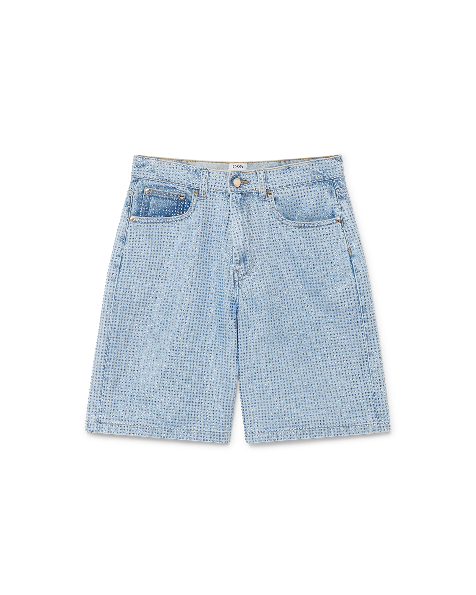 Crystal Embellished Denim Shorts