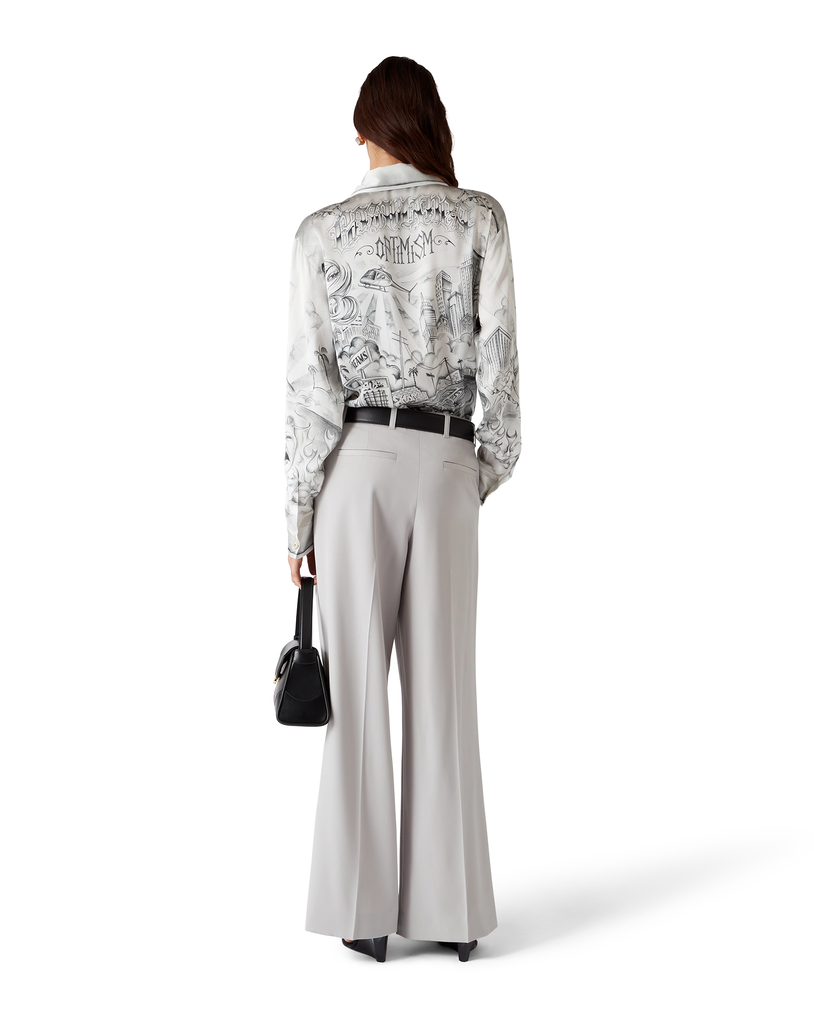 Wool Triple Pleat Tailored Trousers