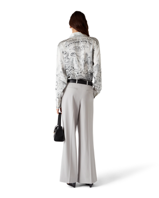 Wool Triple Pleat Tailored Trousers